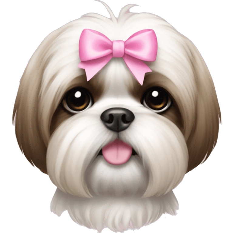 Blank Shih Tzu pink bow emoji