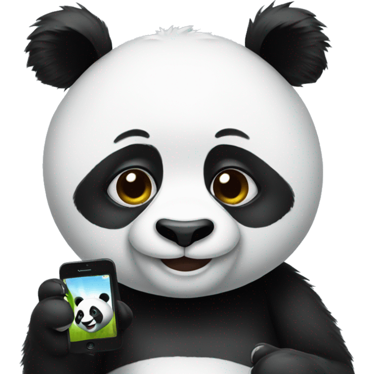 Panda with iPhone  emoji