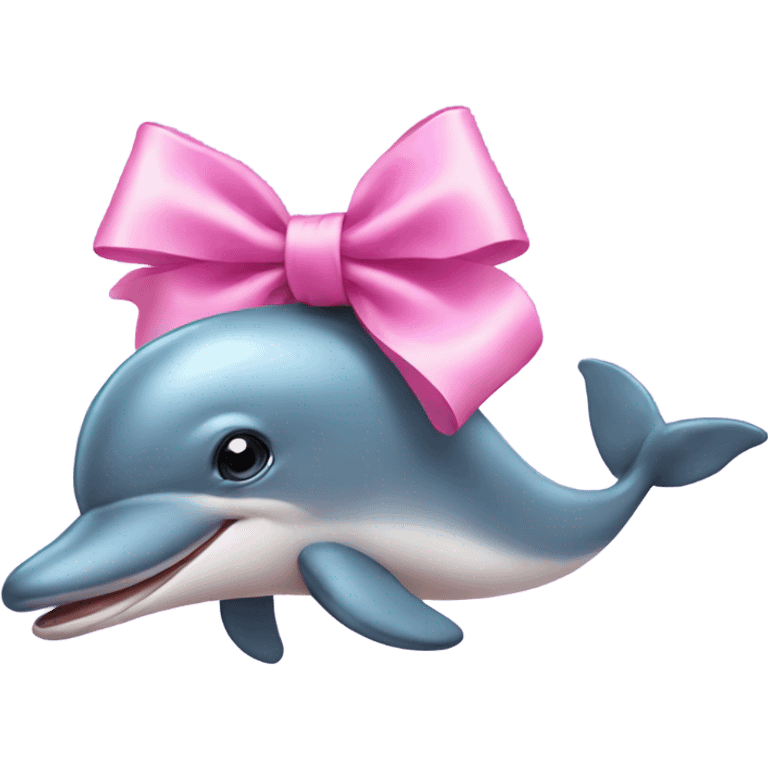 Dolphin wearing a pink bow  emoji