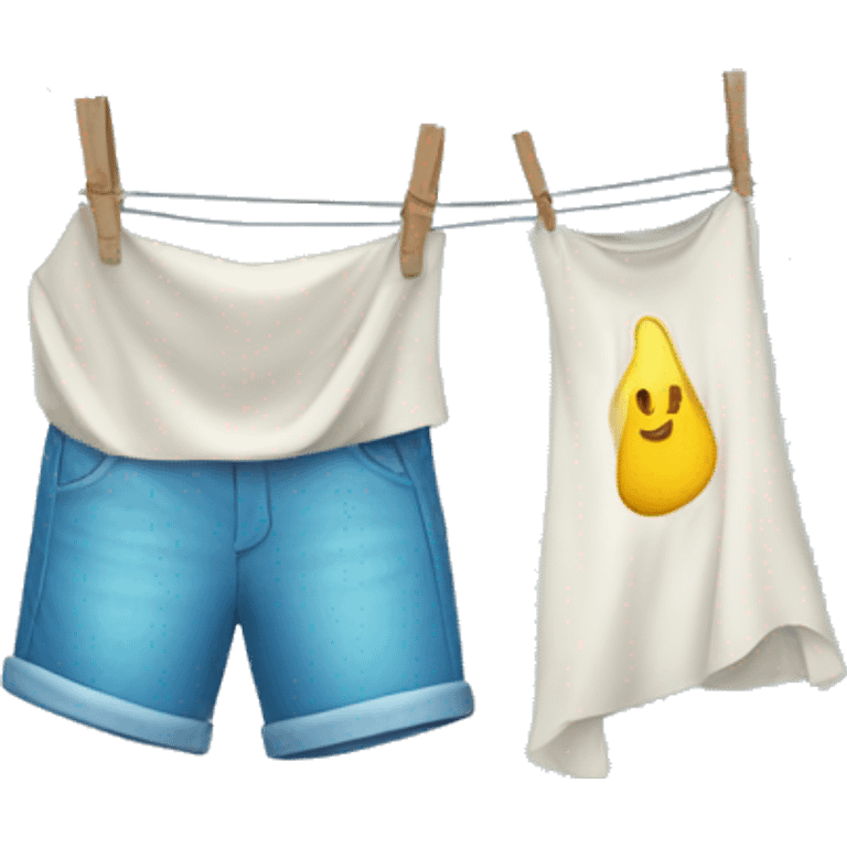 wet clothes on washing line  emoji