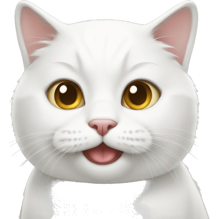 White cat big emoji