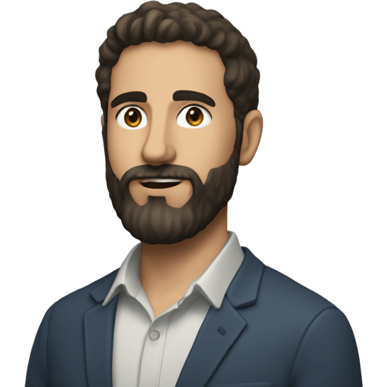 Aza Raskin, Co-Founder of Center for Humane Technology, white male with dark brown short hair, short scruff and beard emoji