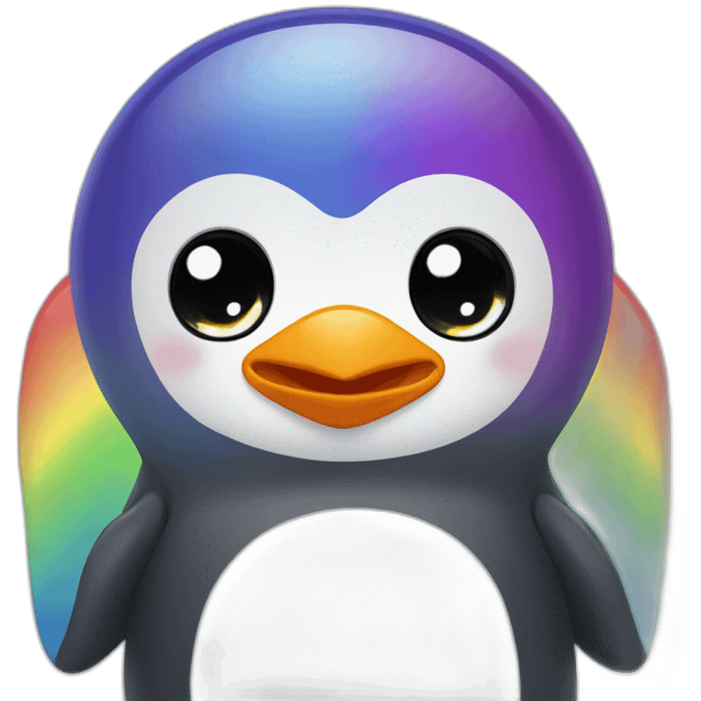 rainbow penguin greeting emoji