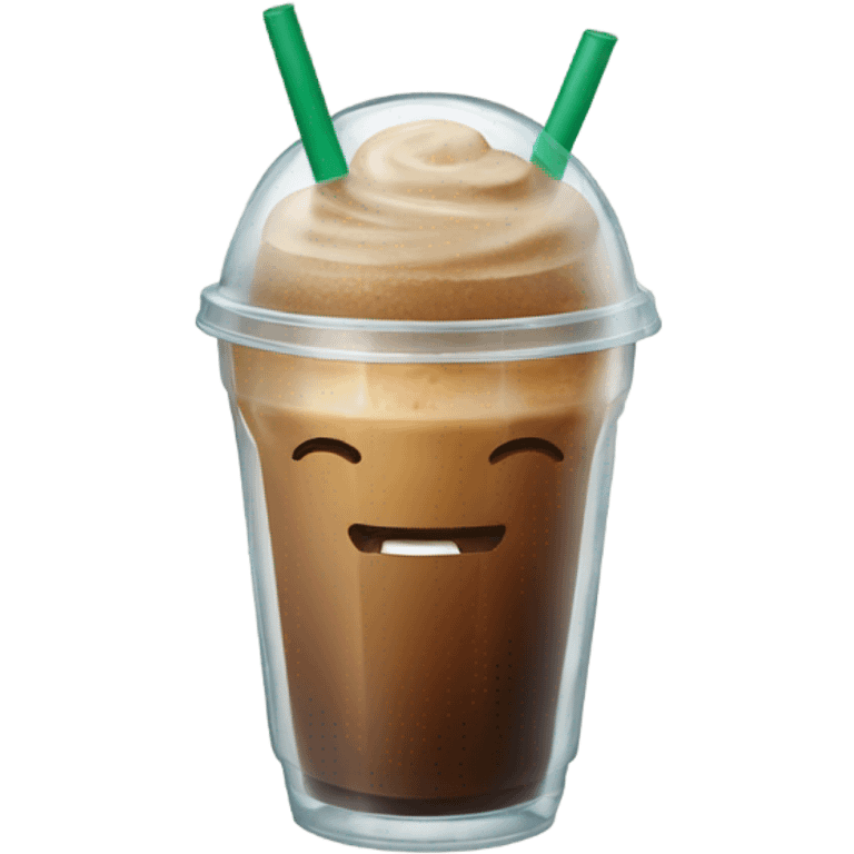 Starbuck ice coffee with ice cubes emoji