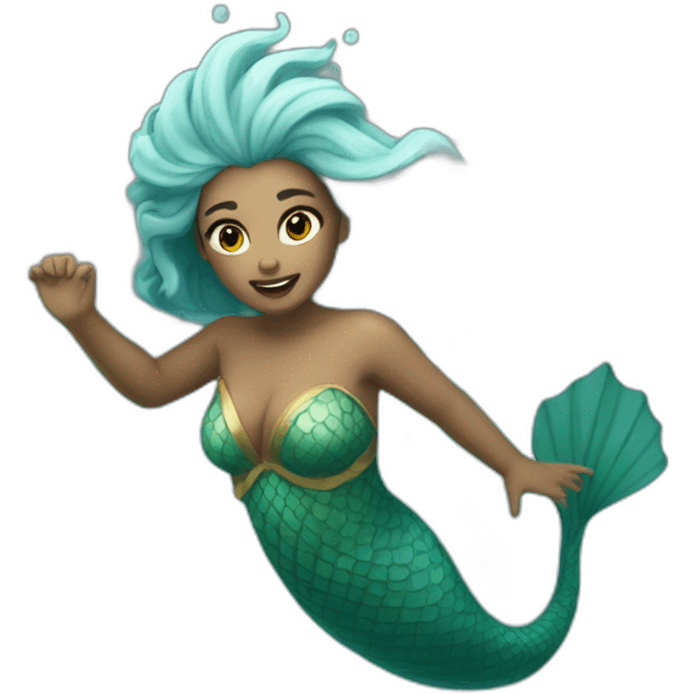 siren (mythical creature) swimming emoji