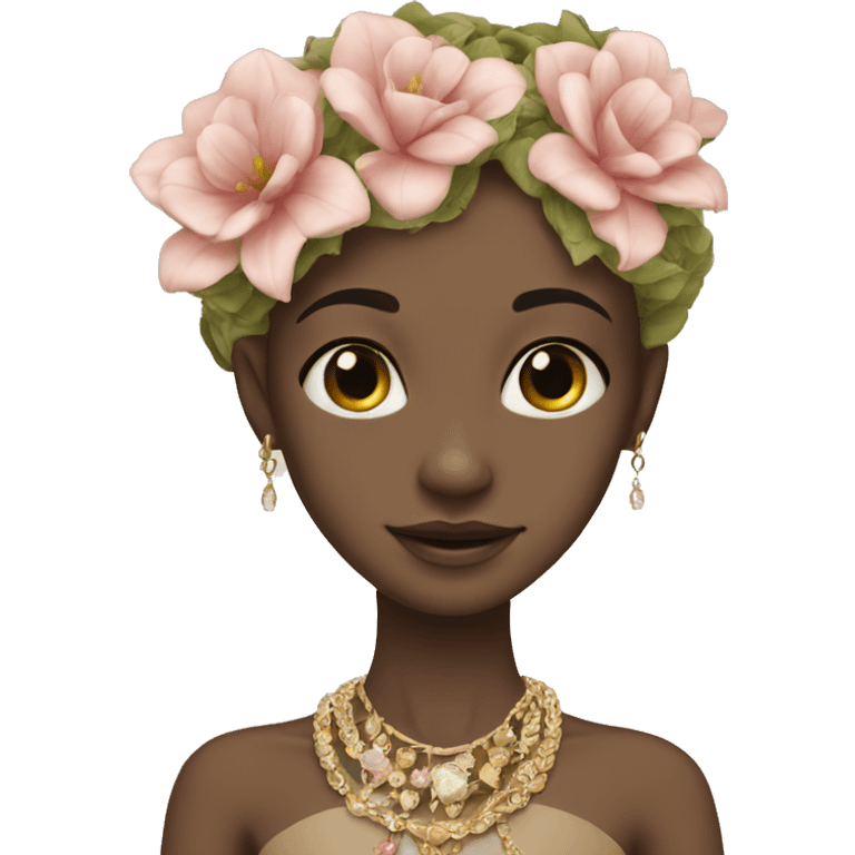 flower girl with jewelry hands skinny emoji