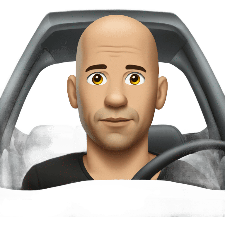 Vin Diesel in profile driving a car emoji