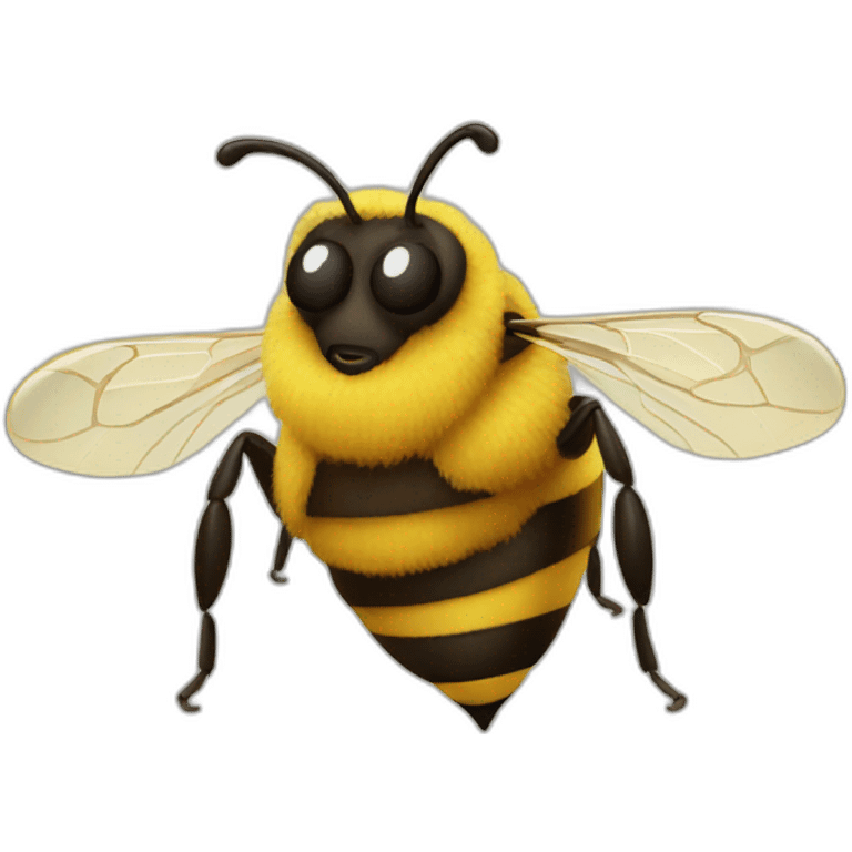 A bee with a questionable look emoji