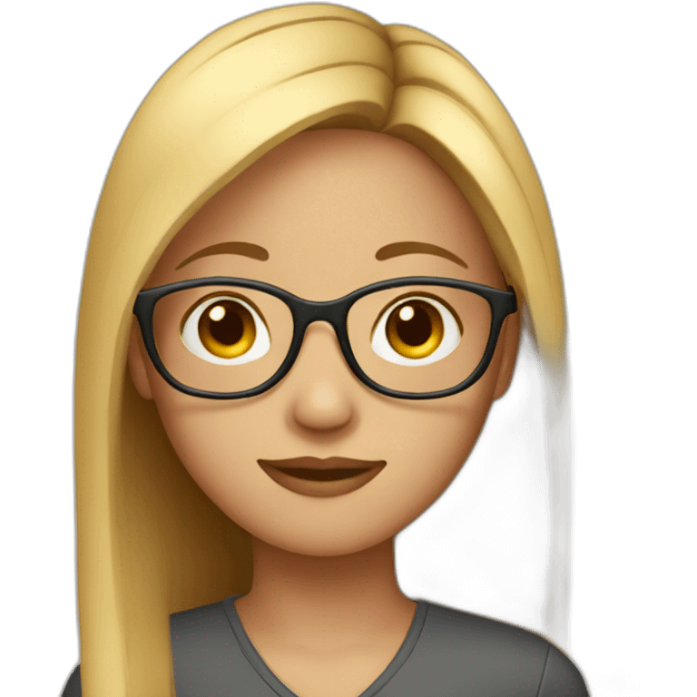 a girl with fair straight hair with glasses emoji