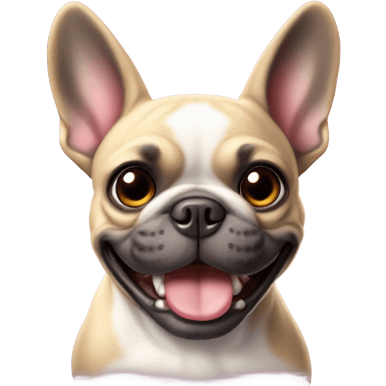 French bulldog smiling emoji