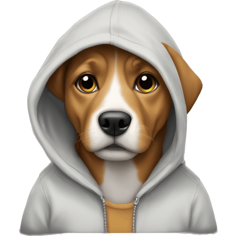 Dog wearing a hoodie emoji