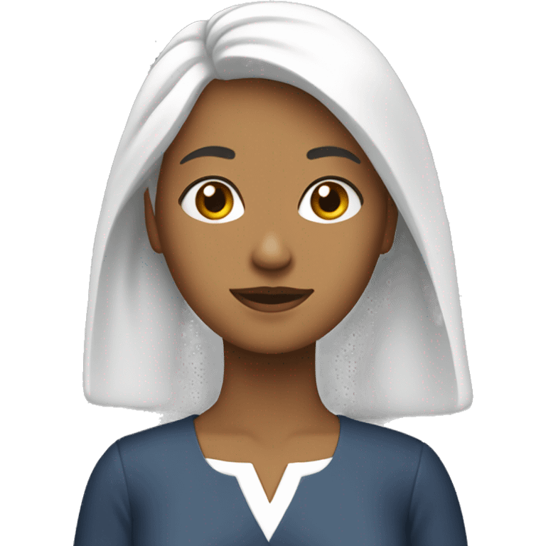 Una mujer delgada con vestido blanco. emoji