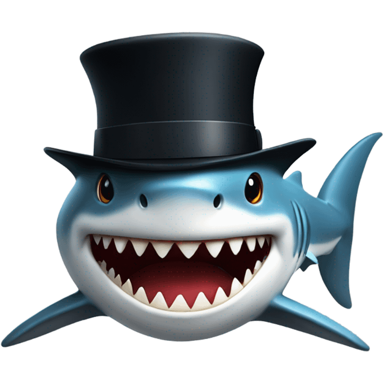 Shark with a top hat emoji