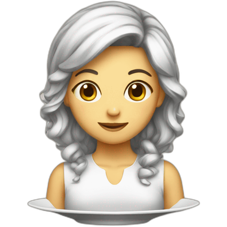 female cute plate emoji