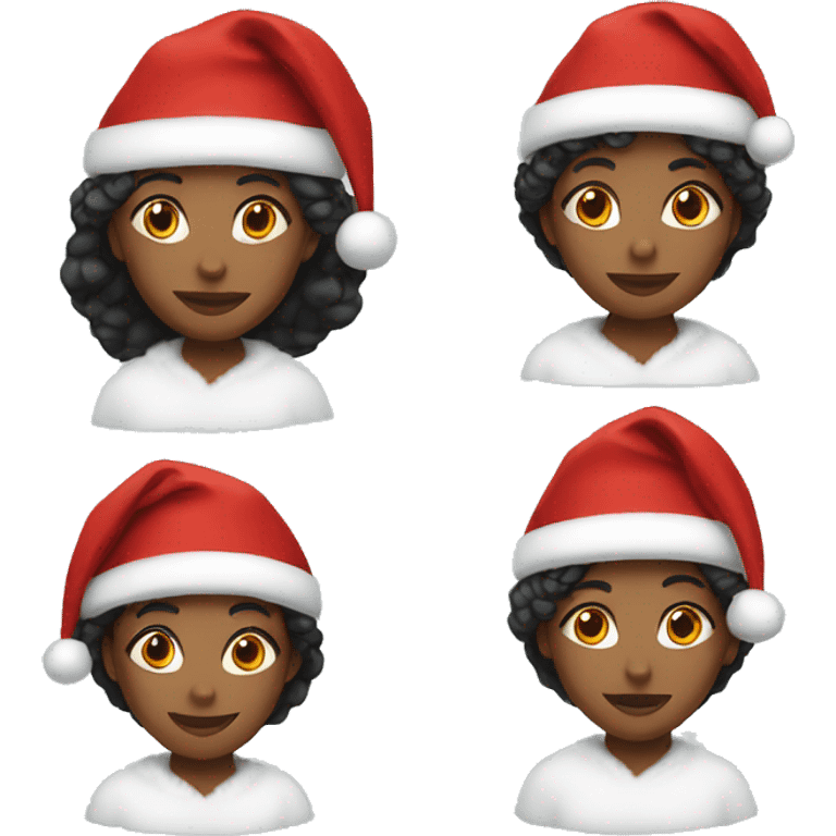 black women with santa hat emoji