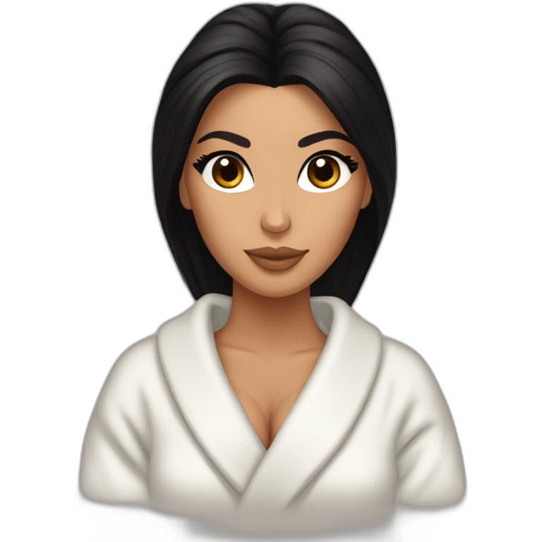 Kim kardashian in a bathrobe emoji