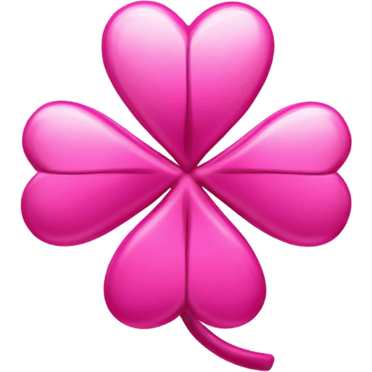 3D Four Leaf Pink Clover emoji