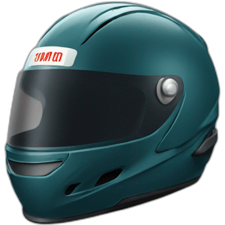 racing helmet with dark color emoji