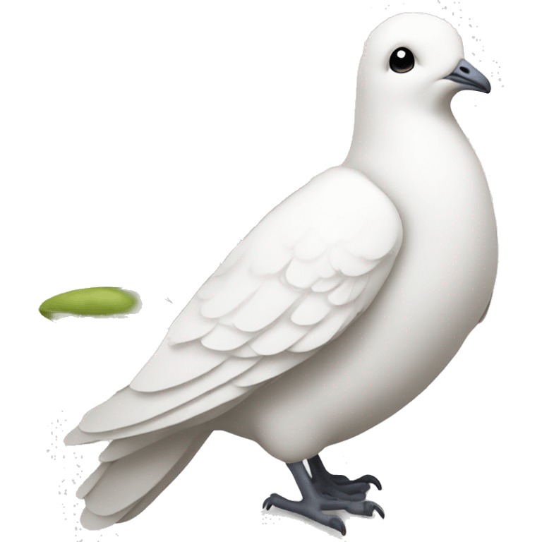 A white dove with an olive branch emoji