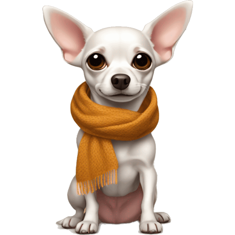 Weiner chihuahua wearing scarf emoji