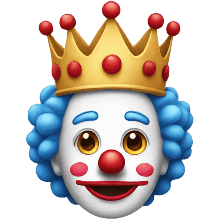 Clown emoji with a crown on emoji