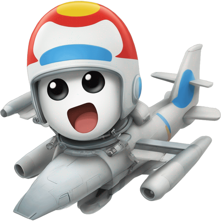 Máquina volando por el continu continuo espacio tiempo y Doraemon pilotandola emoji