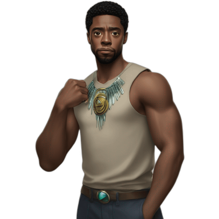 Chadwick boseman doing wakanda symbol emoji