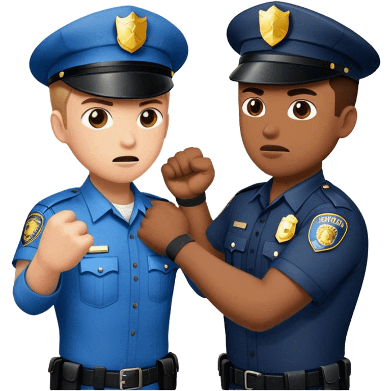 fighting a police officer emoji