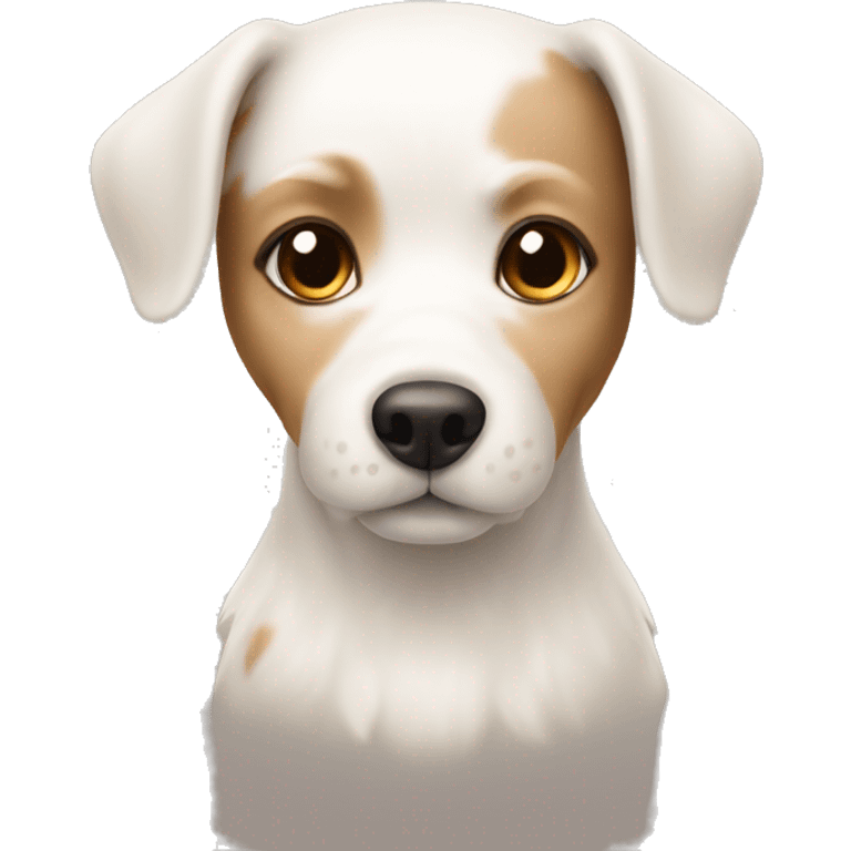 Little white dog with tan patches emoji