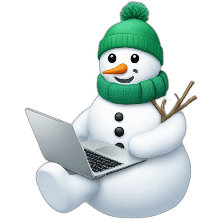 snowman with a laptop emoji