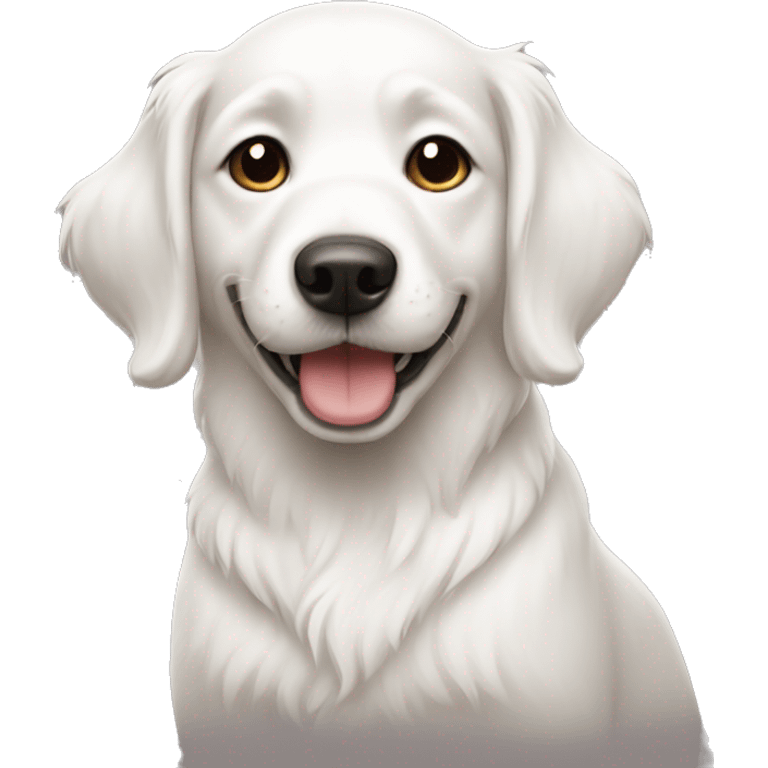 white dog love emoji