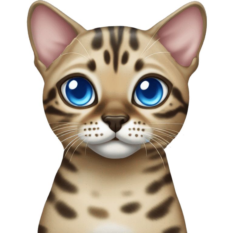 Seal Bengal cat with Blue eyes standing emoji