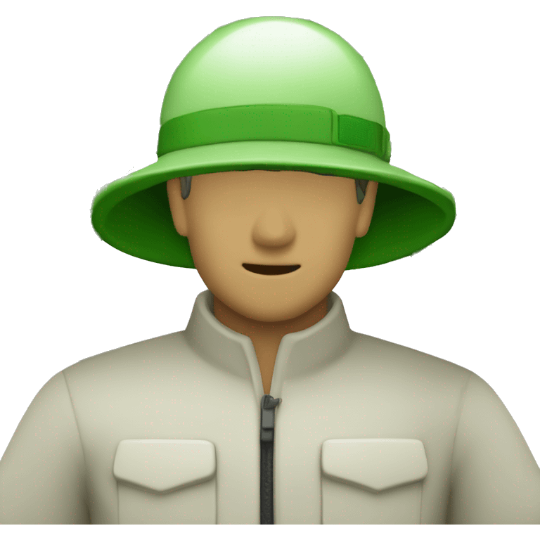 gardener pith helmet jacket white green trees  emoji