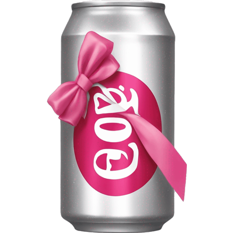 Diet Coke can with pink bow on top, no face, just the Diet Coke logo  emoji