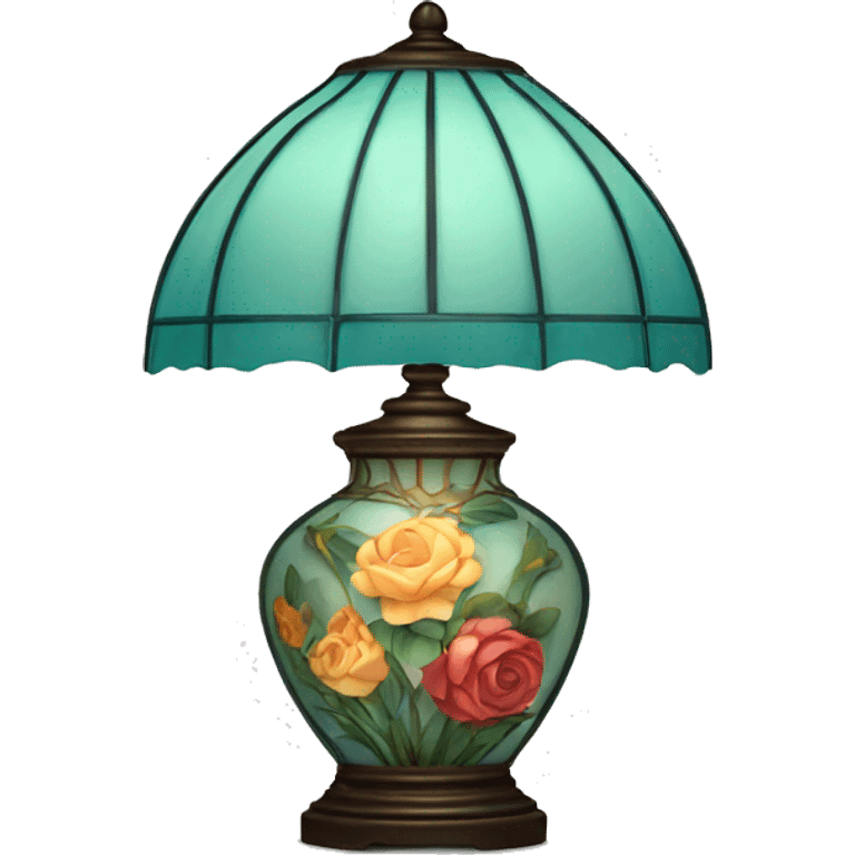 Tiffany lamp with flowers emoji