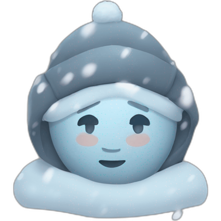 person who is cold with snow  emoji