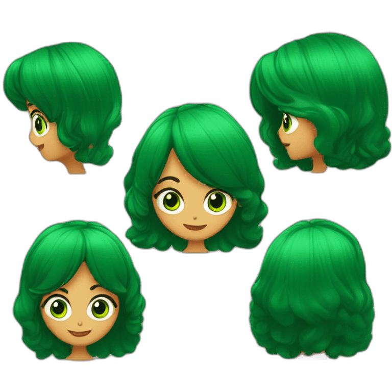 Mulher de cabelo loiro e olhos verdes conversando com uma mulher de cabelo castanho e olhos castanhos emoji