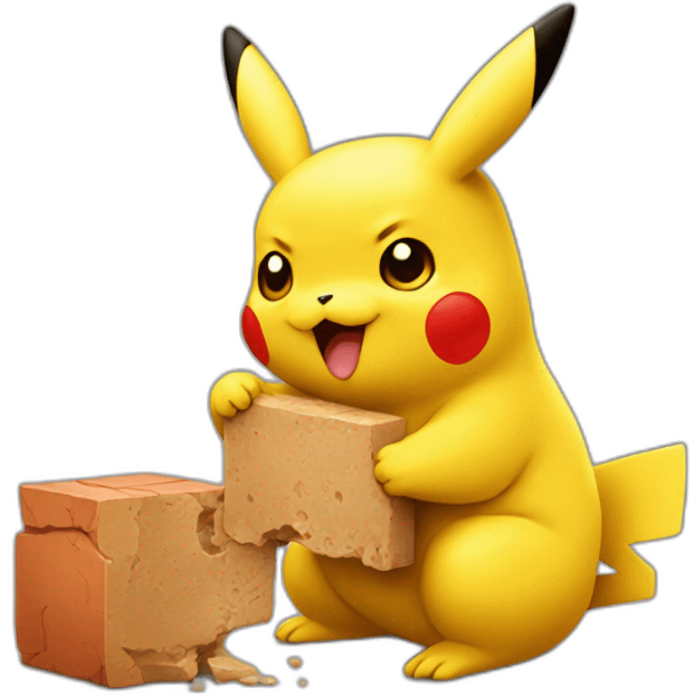 pikachu eating a brick emoji