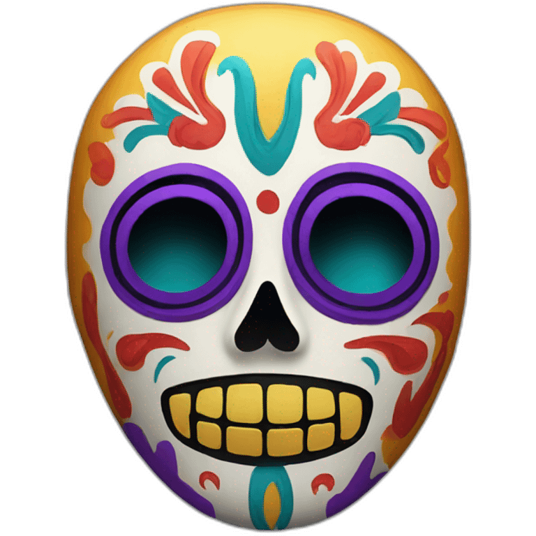 Colorful el muerte mask crying emoji