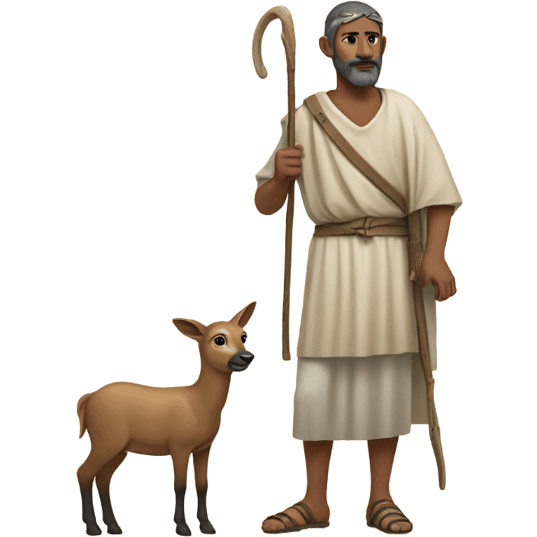 10th century shepherd with short tunic and fawn emoji