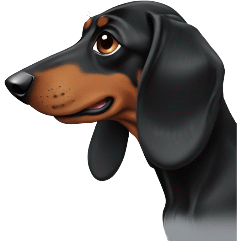 black dachshund cartoon  emoji