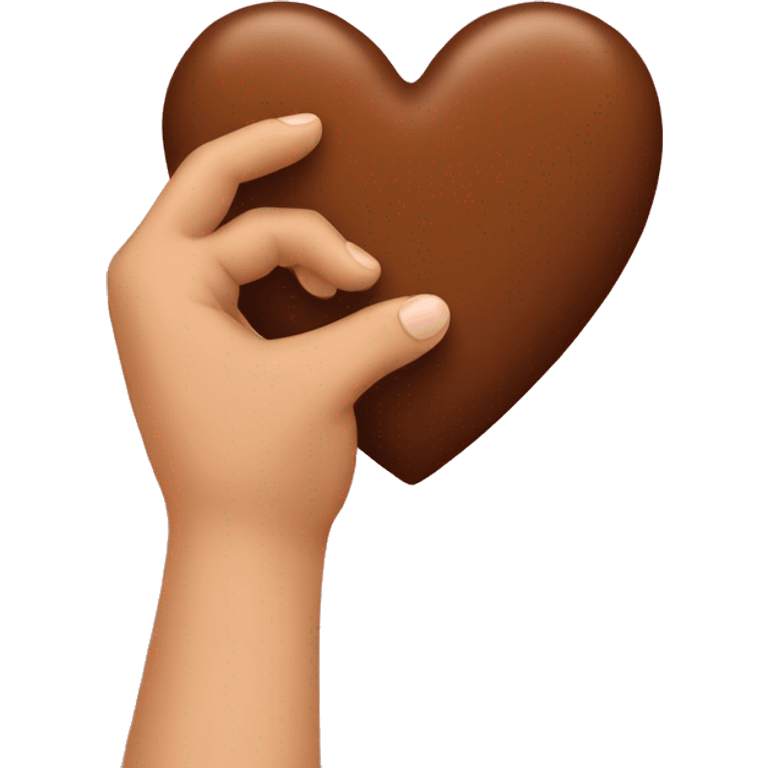 Brown heart in hand emoji