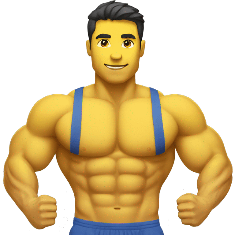 gym muscle man emoji yellow emoji