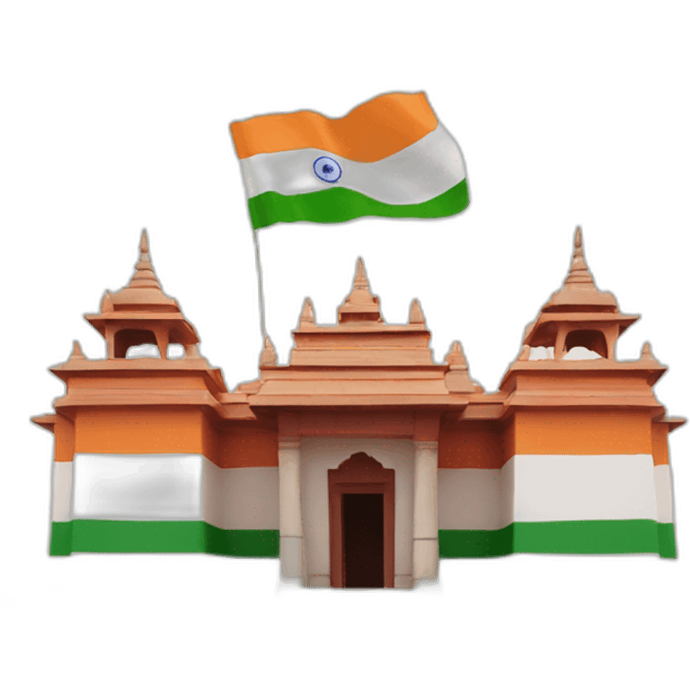 Indian flag with temple emoji