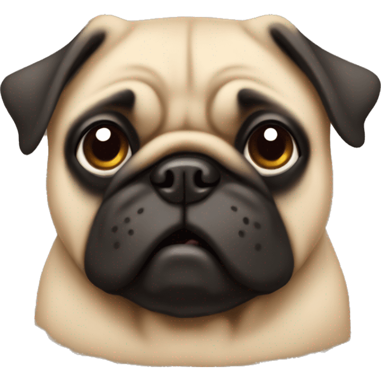 A chunky fawn pug emoji