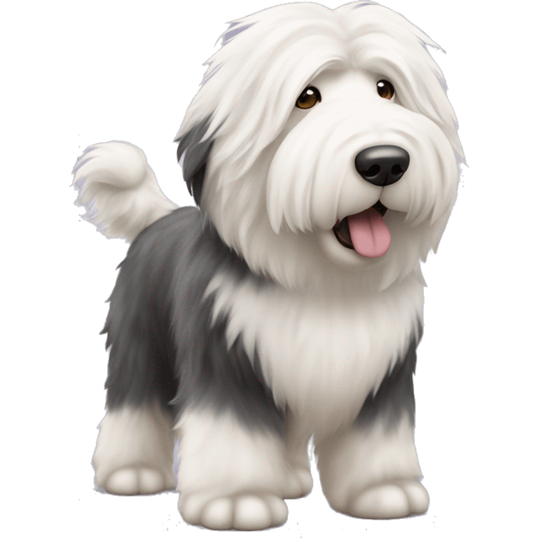 Dog old english sheepdog full-height emoji