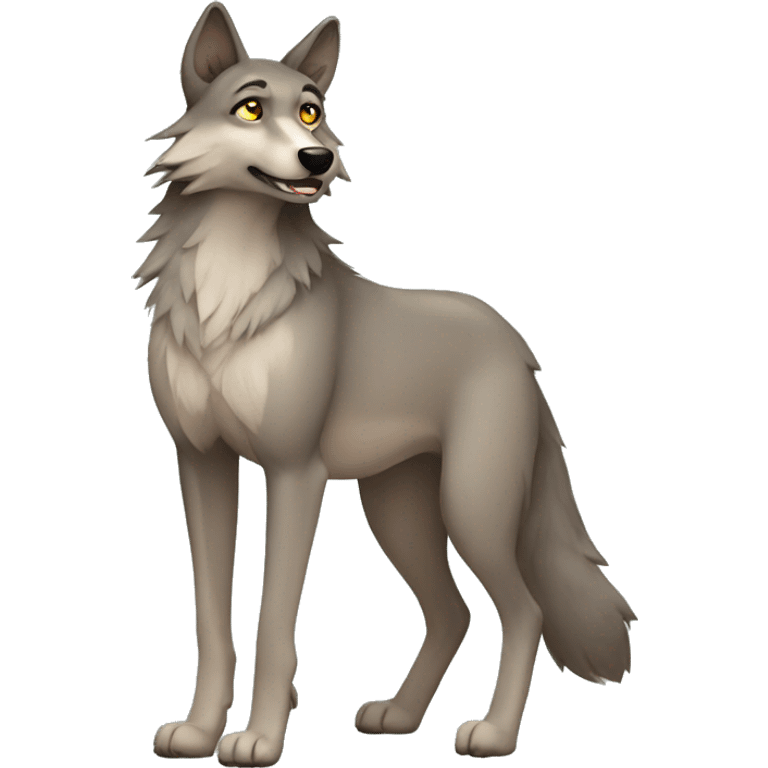 anthro naturist wolf emoji