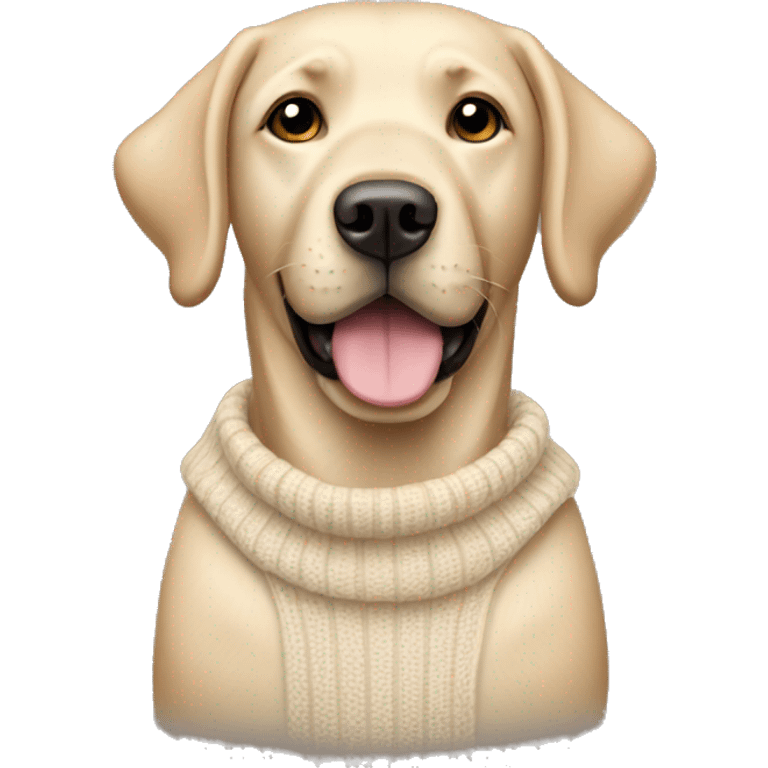 Labrador wearing a light beige sweater  emoji