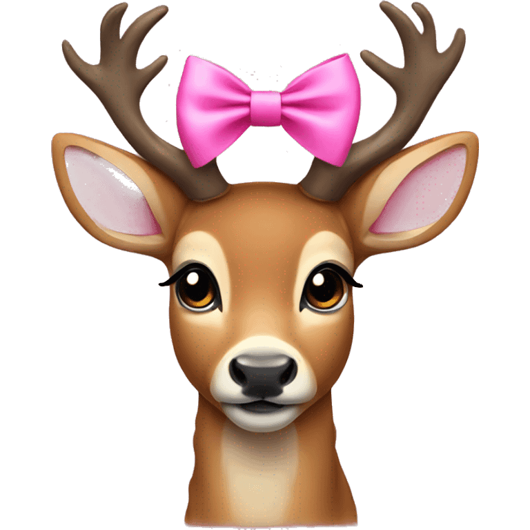 Deer with a pink bow  emoji