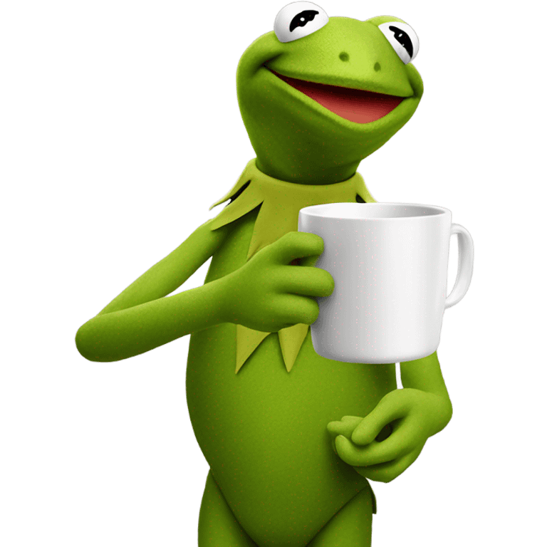 Kermit the frog drinking tea emoji